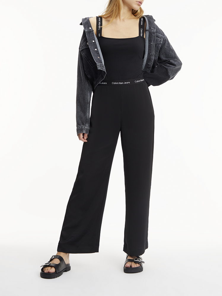 LOGO WAISTBAND WIDE LEG PANTS 2