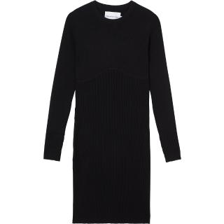 BADGE KNITTED SLEEVES DRESS