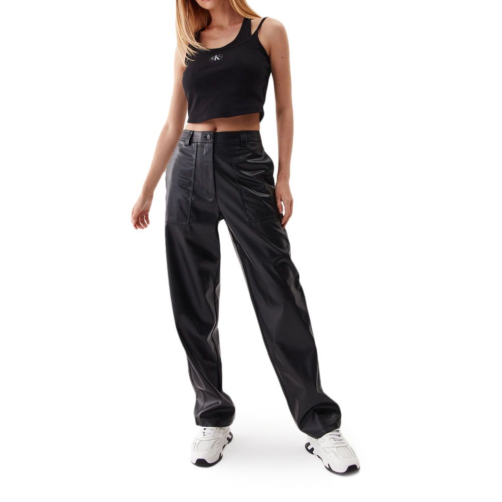 CALVIN KLEIN FAUX LEATHER HIGH RISE STRAIGH J20J221385 4