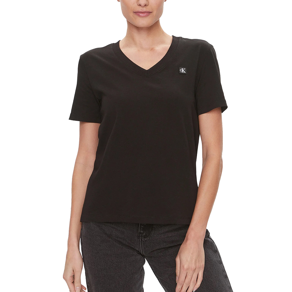 CALVIN KLEIN CK EMBRO BADGE V-NECK TEE J20J222560 1