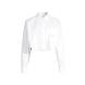 CALVIN KLEIN WOVEN LABEL CROPPED LS SHIRT J20J222614 4