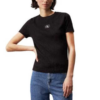 CALVIN KLEIN WOVEN LABEL RIB BABY TEE J20J223552