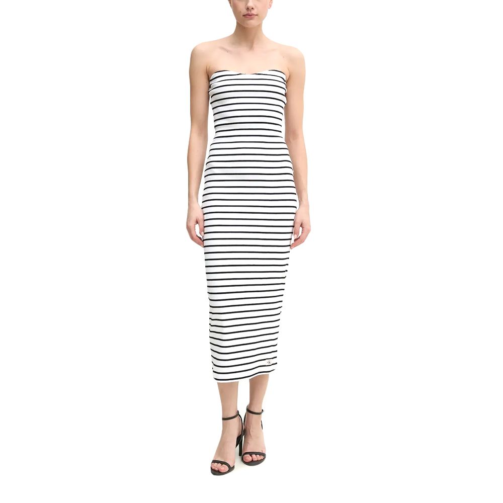 CALVIN KLEIN WOVEN LABEL RIB SLEEVELESS DRE J20J225263 2