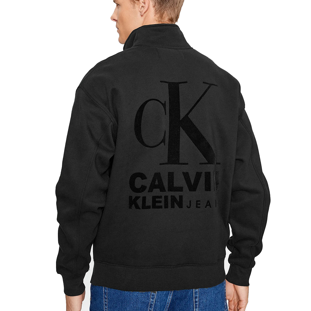 CALVIN KLEIN 1978 FLOCK LOGO HALF ZIP J30J324100 2