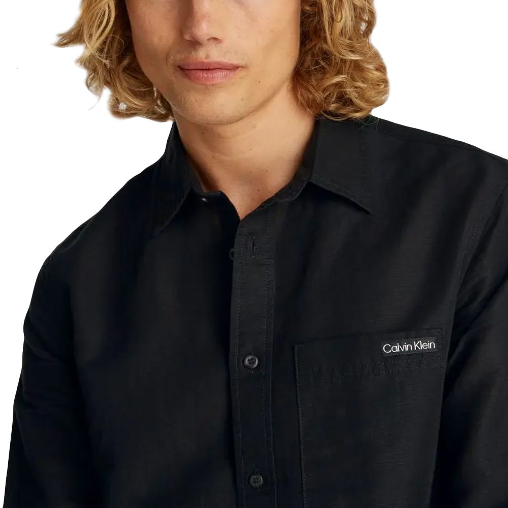 CALVIN KLEIN LINEN COTTON SHIRT J30J327295 3