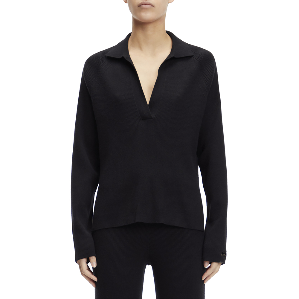 CALVIN KLEIN ESSENTIAL RIB POLO NECK SWEATE K20K206019 1