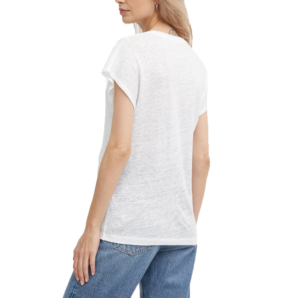 CALVIN KLEIN LINEN BLEND C-NK TOP SS K20K207260 2