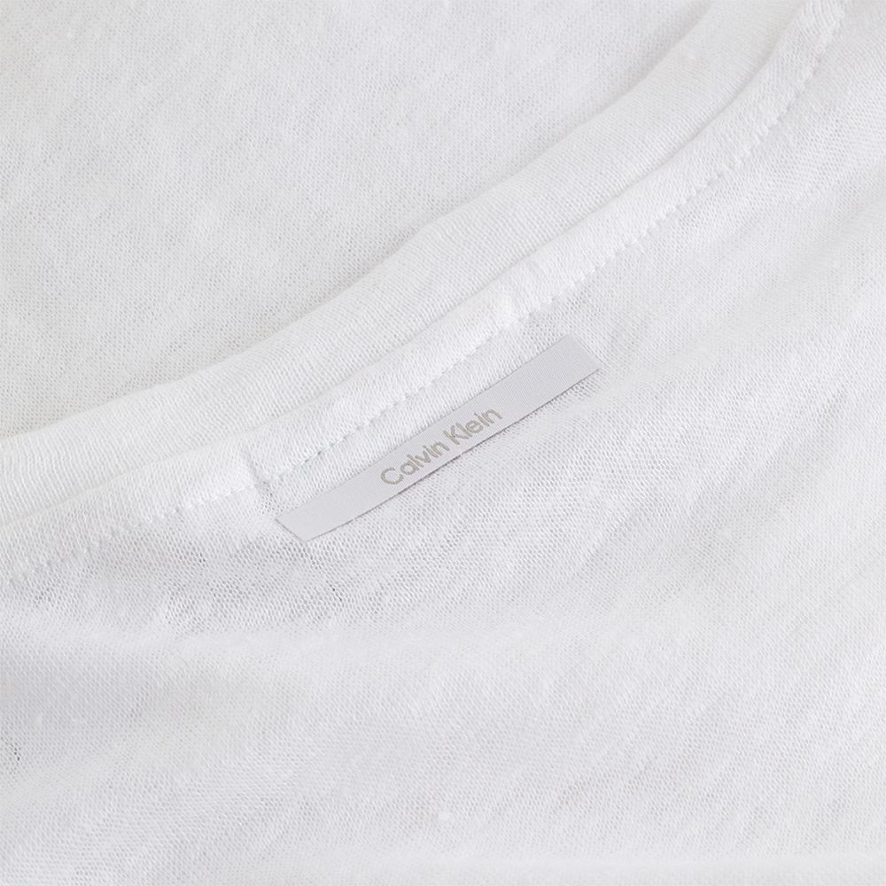 CALVIN KLEIN LINEN BLEND C-NK TOP SS K20K207260 3