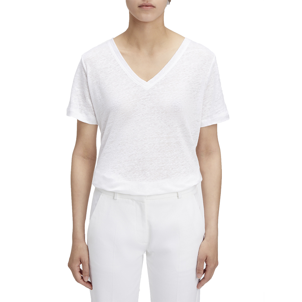 CALVIN KLEIN LINEN BLEND V-NK TOP SS K20K207261 1