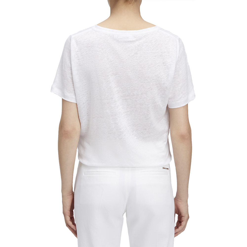 CALVIN KLEIN LINEN BLEND V-NK TOP SS K20K207261 2