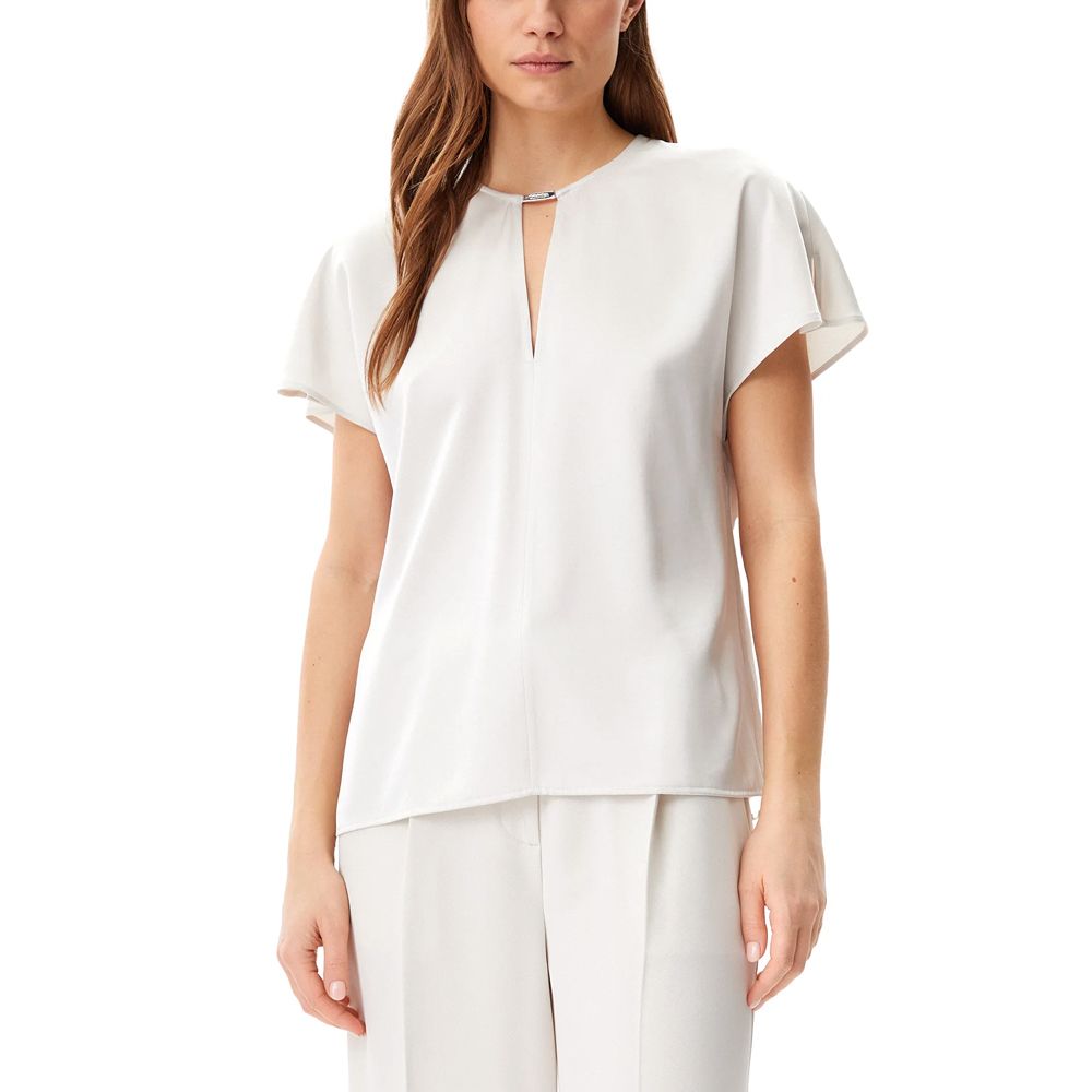 CALVIN KLEIN DRAPEY SATIN SS METAL BLOUSE K20K208191 1