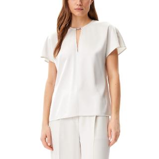 CALVIN KLEIN DRAPEY SATIN SS METAL BLOUSE K20K208191