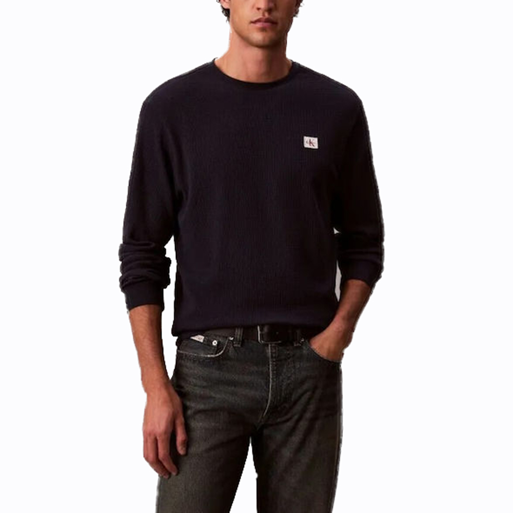 CALVIN KLEIN LS WAFFLE BADGE CREWNK TEE LV040EM217 1