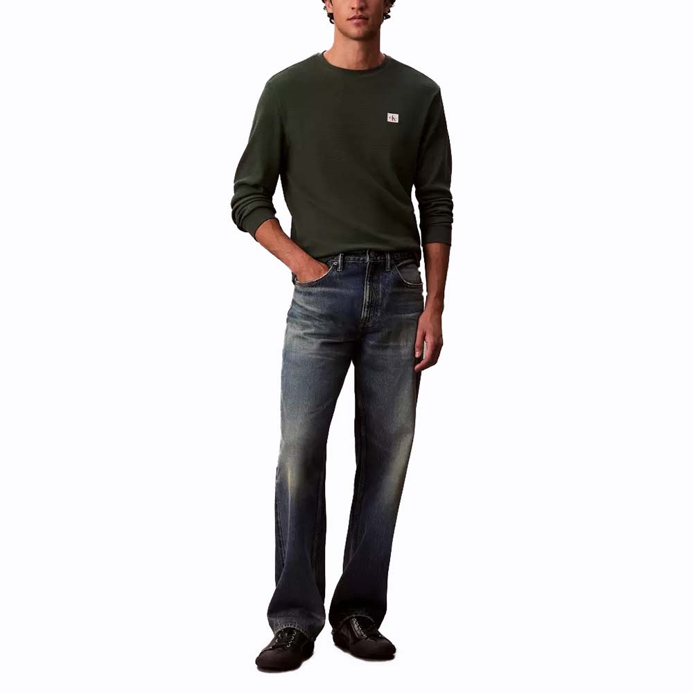 CALVIN KLEIN LS WAFFLE BADGE CREWNK TEE LV040EM217 1