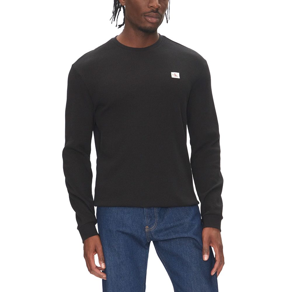 CALVIN KLEIN LS WAFFLE BADGE CREWNK TEE LV040EM217 1