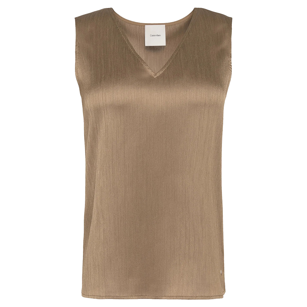 CALVIN KLEIN PLISSE SL V NECK SHELL TOP LV044F149G 1