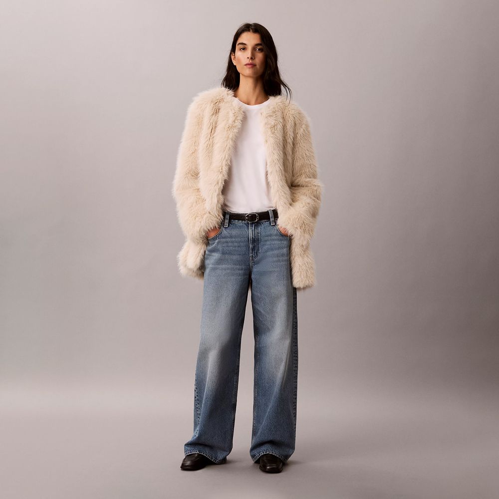 CALVIN KLEIN FAUX FUR MID LENGTH COAT LV044H524G 4