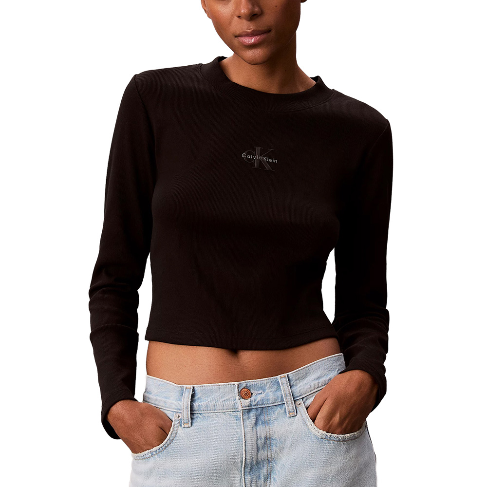 CALVIN KLEIN A- LS MONOGRAM BABY TEE LV047A803G 1