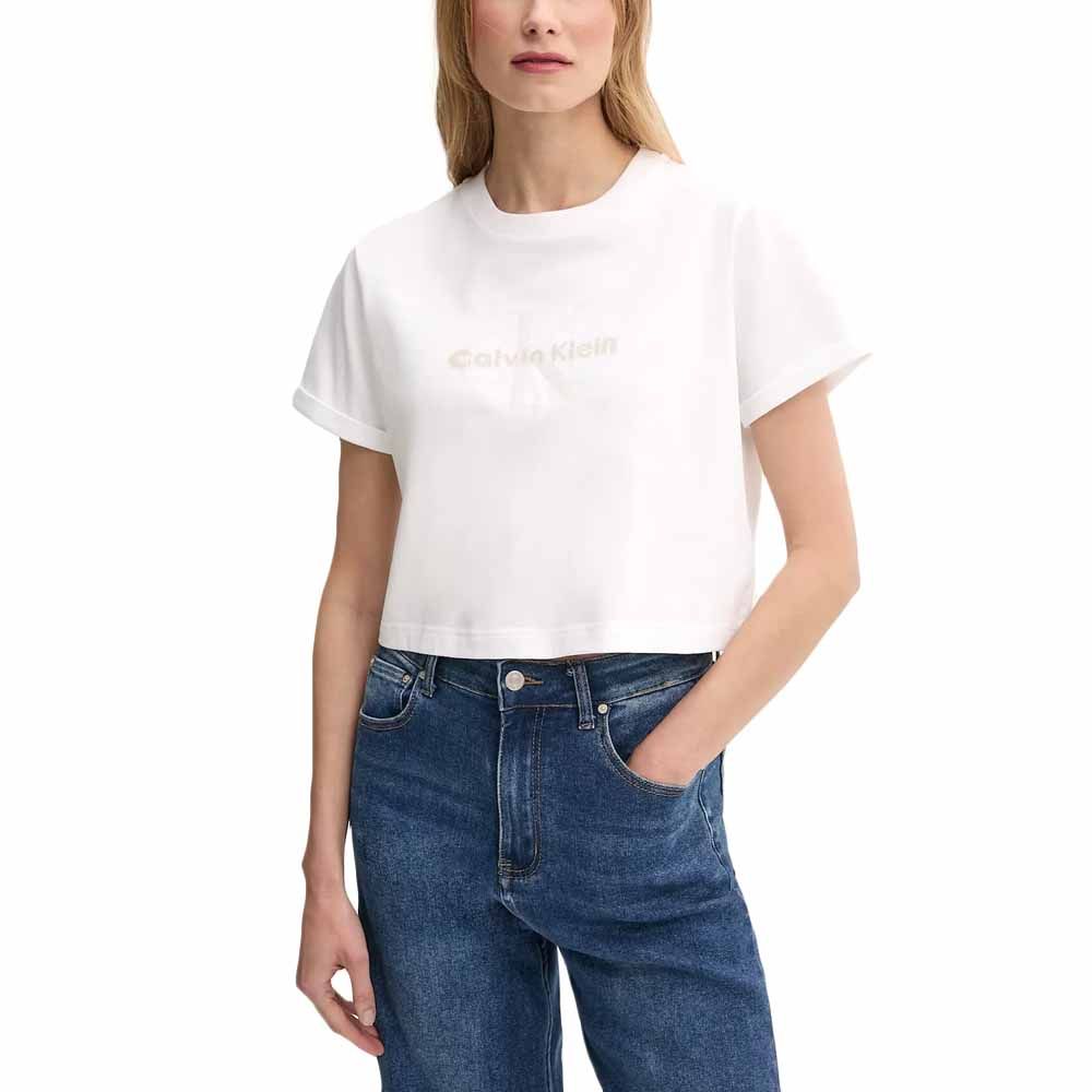 CALVIN KLEIN SS LIQUID CK CROPPED TEE LV047AB814 1