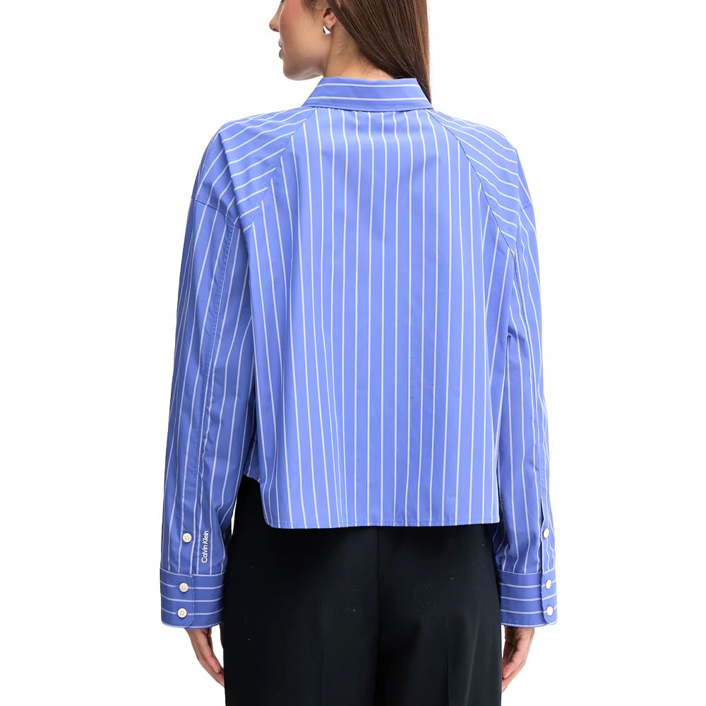 CALVIN KLEIN YD STRIPE BOXY CROPPED SHIRT LV047C118G 2