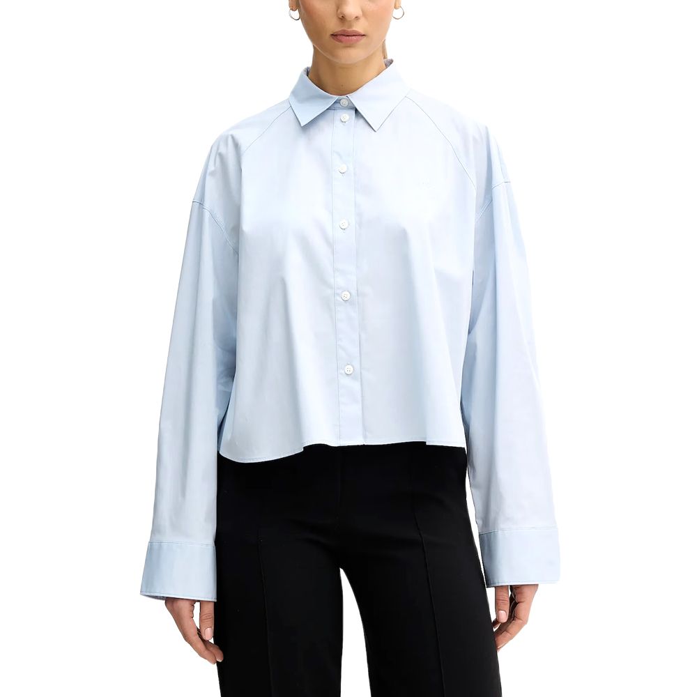 CALVIN KLEIN SOLID BOXY CROPPED SHIRT LV047C141G 1