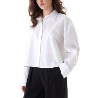 CALVIN KLEIN SOLID BOXY CROPPED SHIRT LV047C141G
