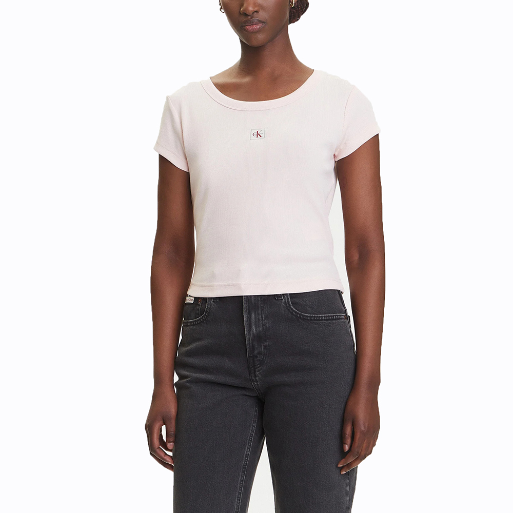 CALVIN KLEIN A- WOVEN LABEL 2X2 RIB BABY TE LV047C200G 1