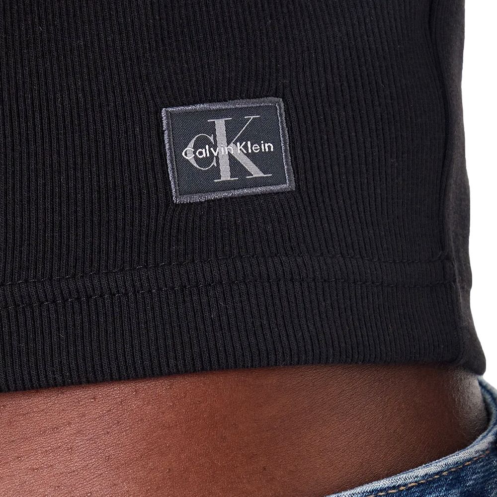 CALVIN KLEIN A- SS WOVEN LABEL RIB VNECK TE LV047C910G 3