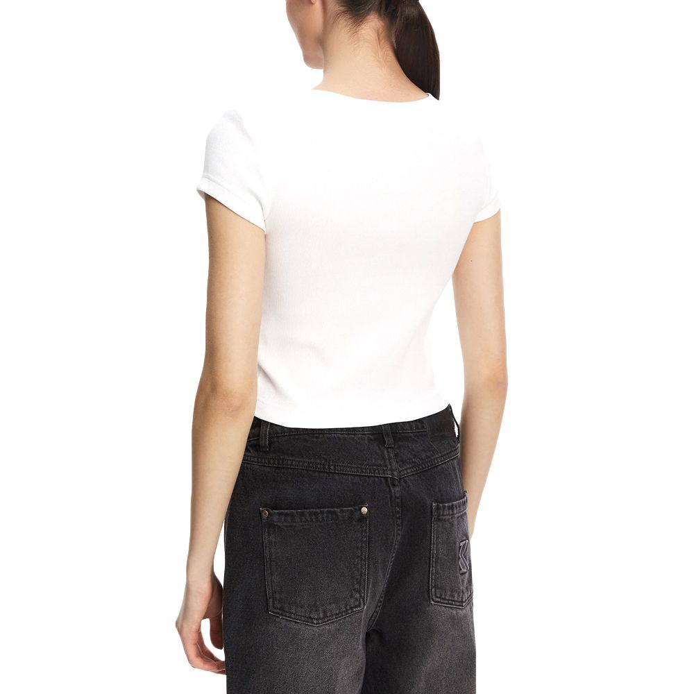 CALVIN KLEIN A- SS WOVEN LABEL RIB VNECK TE LV047C910G 2