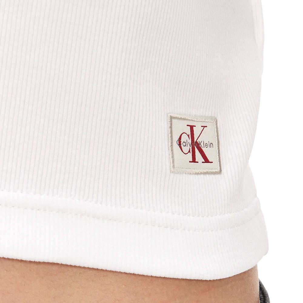 CALVIN KLEIN A- SS WOVEN LABEL RIB VNECK TE LV047C910G 3
