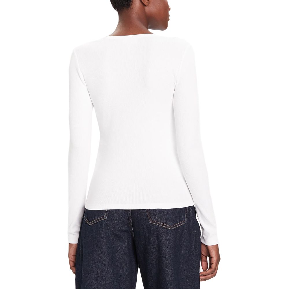 CALVIN KLEIN LS WOVEN LABEL 2X2 RIB SCOOP N LV047D218G 2