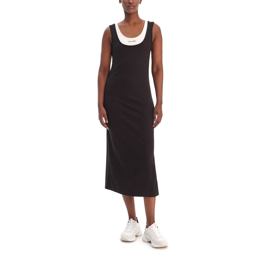 CALVIN KLEIN SL INTERLOCK MIDI DRESS LV047E220G 1