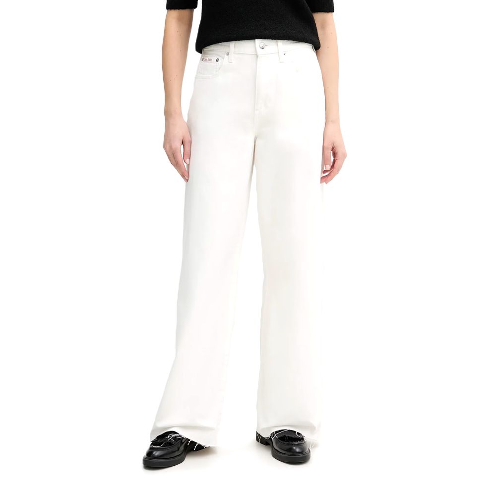 CALVIN KLEIN THE WIDE LEG RAW HEM CHALK WHI LV047F733G 1