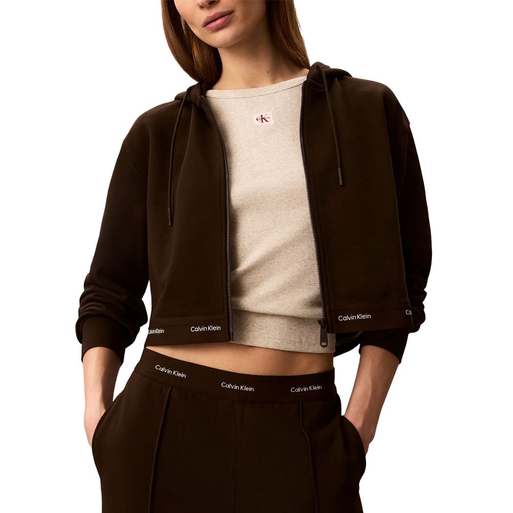 CALVIN KLEIN LS TERRY LOGO WAIST CROPPED FZ LV047G252G 1