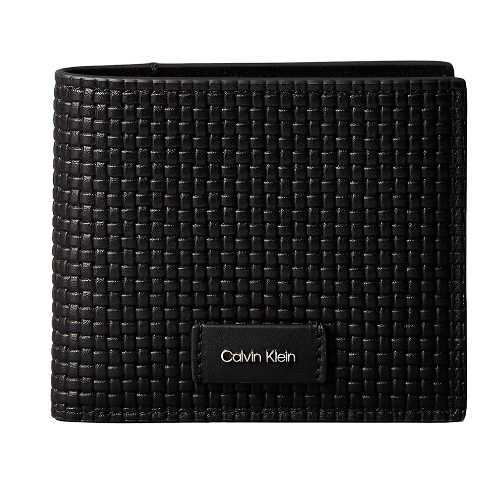 CALVIN KLEIN EMBOSSED WOVEN BILLFOLD W/ COI LV04D1125G 1