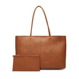 CALVIN KLEIN EMBLEM AOP PERFOR LTHR TOTE LV04F3359G