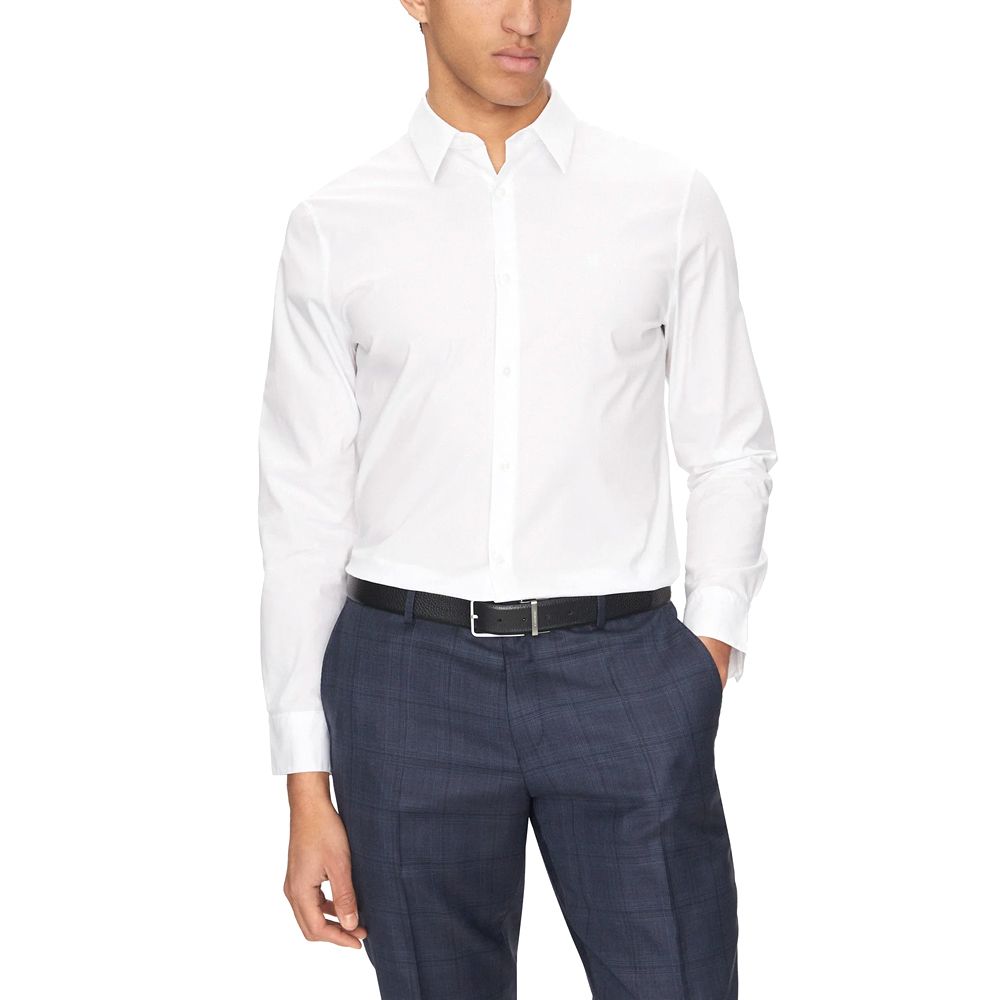 CALVIN KLEIN LS SOLID STRETCH SLIM SHIRT LV04LB145G 1