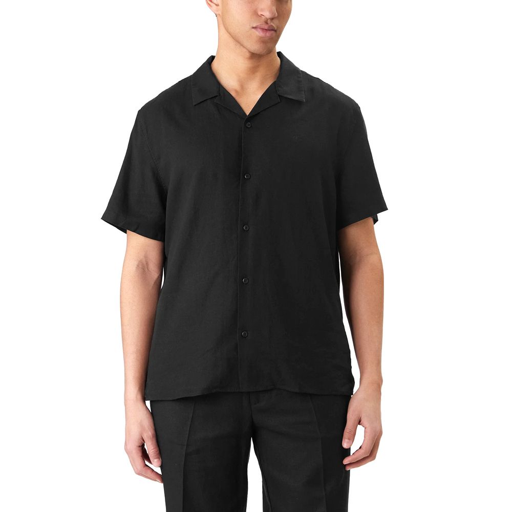 CALVIN KLEIN SS CAMP COLLAR SOLID LINEN CLA LV04LF137G 1