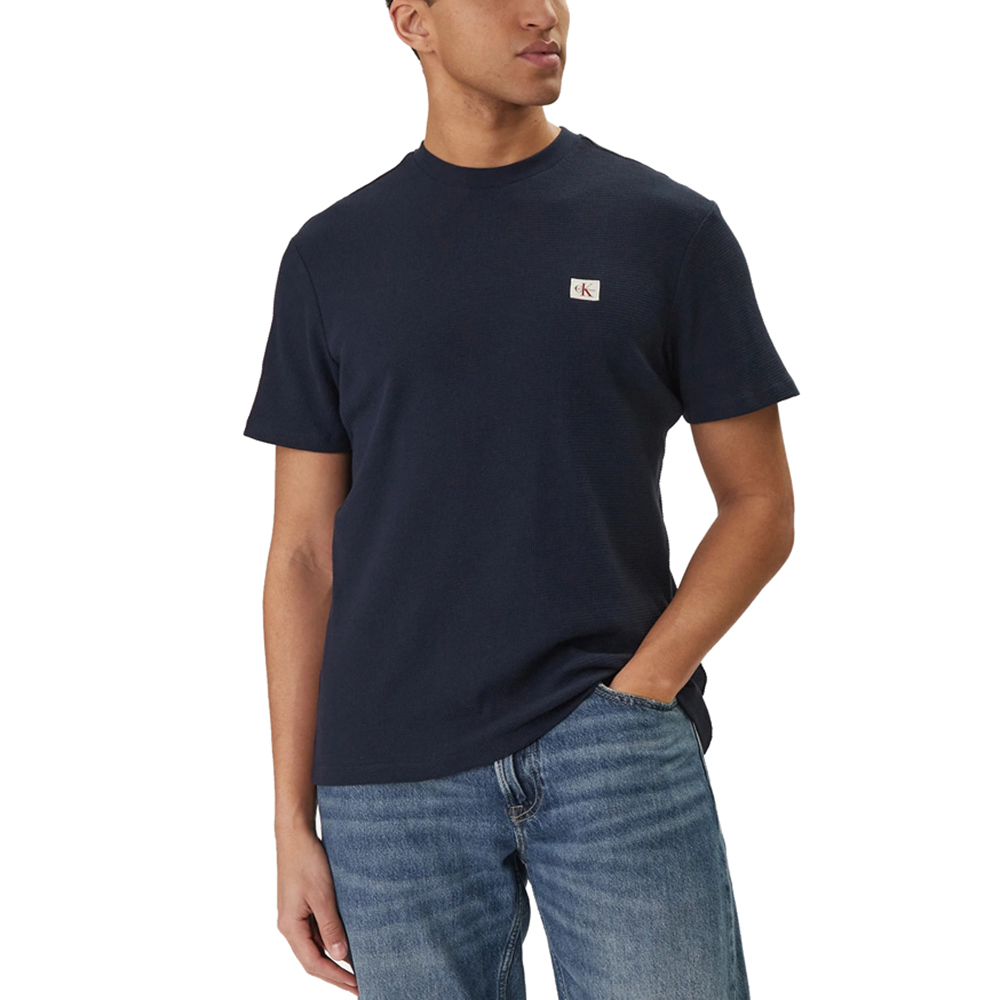 CALVIN KLEIN SS WAFFLE BADGE CREWNK TEE LV04RD008G 1