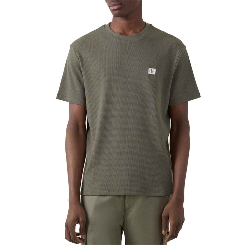 CALVIN KLEIN SS WAFFLE BADGE CREWNK TEE LV04RD008G 1