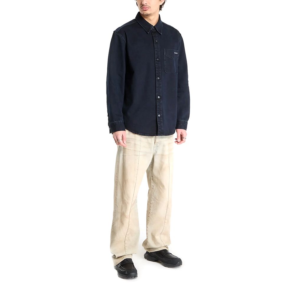 CALVIN KLEIN BLUE BLACK STONE 90S OVERSHIRT LV04RE714G 4
