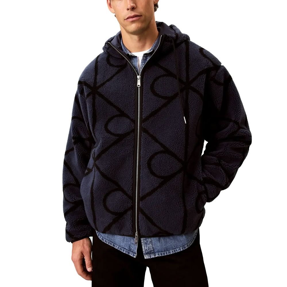 CALVIN KLEIN LS EMBLEM SHERPA FUNNEL NECK F LV04RH251G 1
