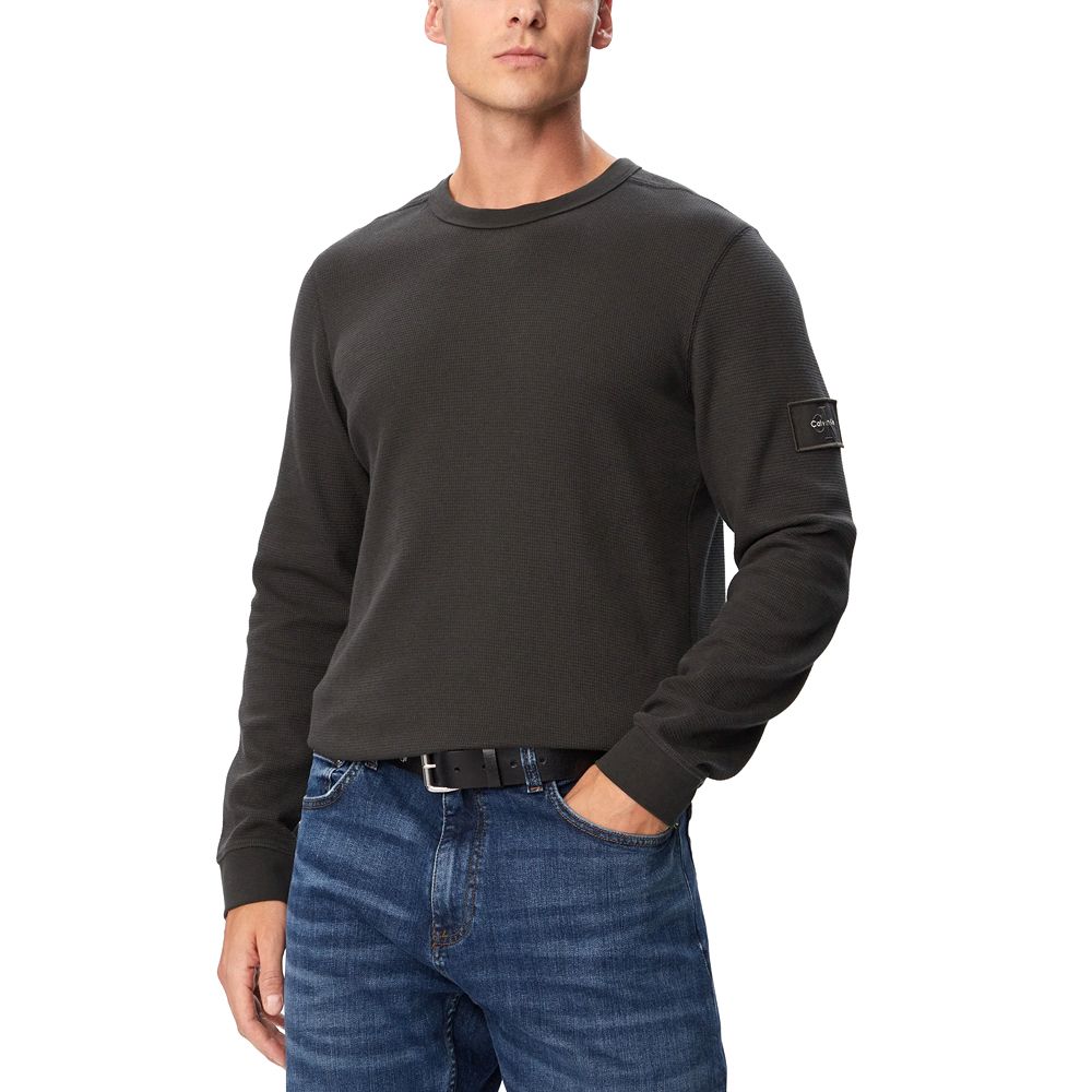 CALVIN KLEIN LS WAFFLE BADGE CREWNK TEE LV04RJ209G 1