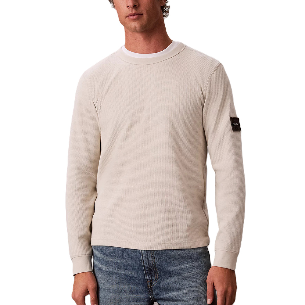 CALVIN KLEIN LS WAFFLE BADGE CREWNK TEE LV04RJ209G 1
