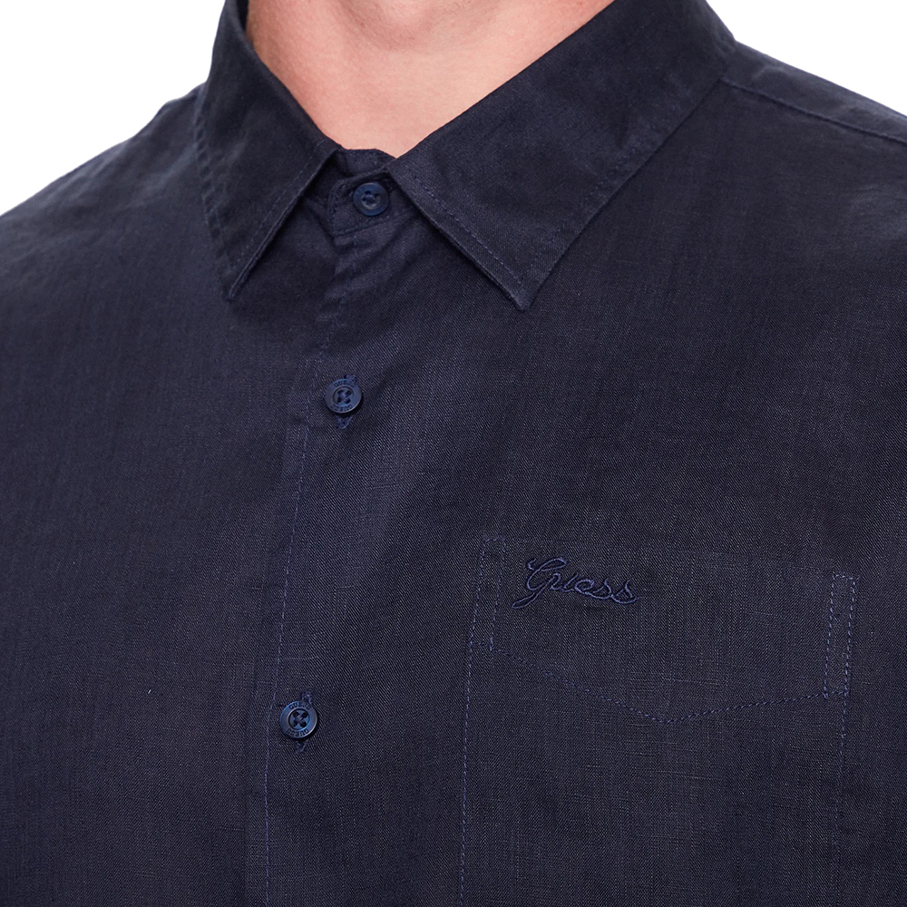 GUESS LS ISLAND LINEN SHIRT ΠΟΥΚΑΜΙΣΟ ΑΝΔΡΙΚΟ M2YH44WERX0 3