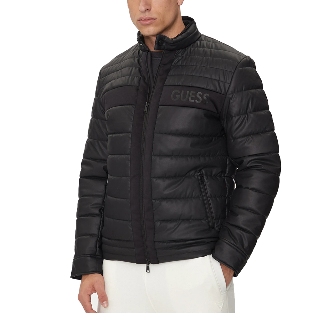 GUESS LOGO STRETCH PADDED PU JACKET ΜΠΟΥΦΑΝ ΑΝΔΡΙΚΟ M4YL16WFHD0 1