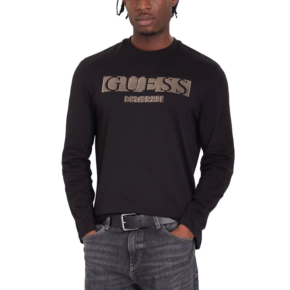 GUESS CN LS FLOCK LOGO TEE ΜΠΛΟΥΖΑ ΑΝΔΡΙΚΟ M5BI10K8FQ4 1