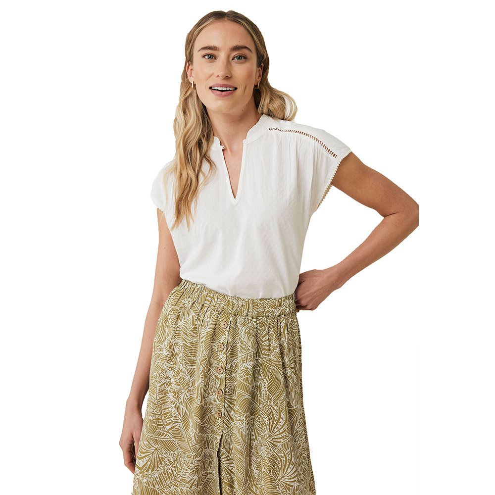 MEXX Ruffle neck blouse in dobby MF006106541W 1