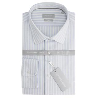MICHAEL KORS PERFORM LINEN STRIPE SLIM SHIRTMK0DS01675