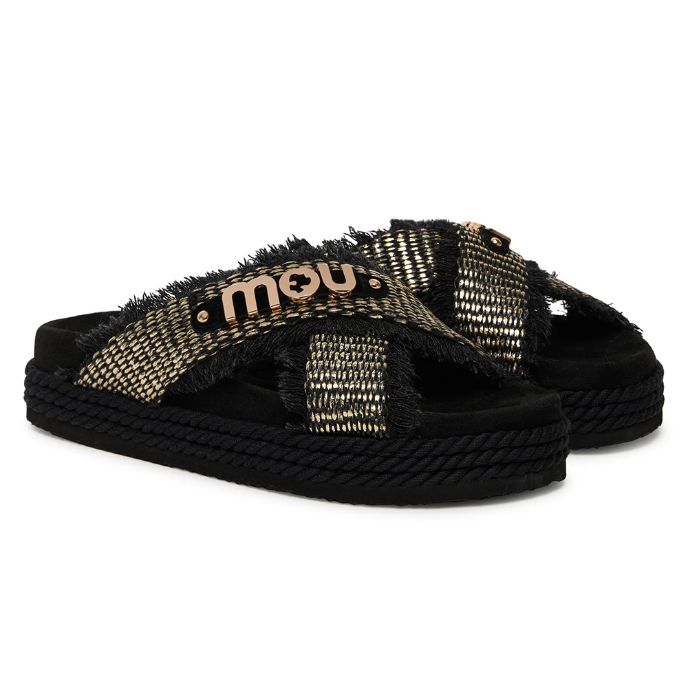 MOU CRISS-CROSS ROPE SANDAL METAL RAFFIA ΠΑΠΟΥΤΣΙ ΓΥΝΑΙΚΕΙΟ MUSW451009K 2